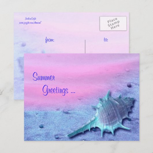 Briefkaart Summer Shell (Voorkant / Achterkant)
