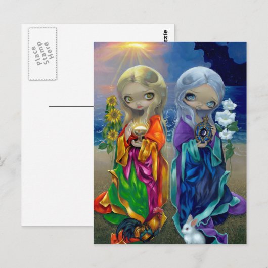 briefkaart "Sun Child and Moon Child" (Voorkant / Achterkant)