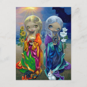 briefkaart "Sun Child and Moon Child"
