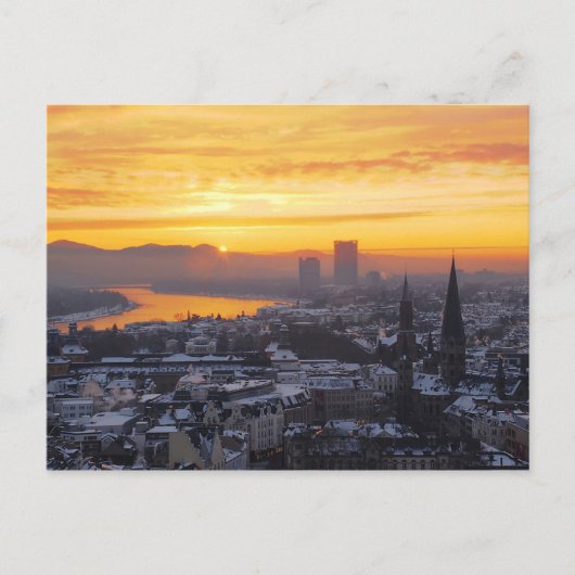 Briefkaart Sunrise boven Bonn in Duitsland (Voorkant)