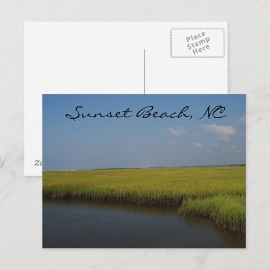 Briefkaart Sunset Beach North Carolina (Voorkant / Achterkant)