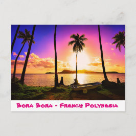 Briefkaart Sunset on Bora Bora, Frans-Polynesië