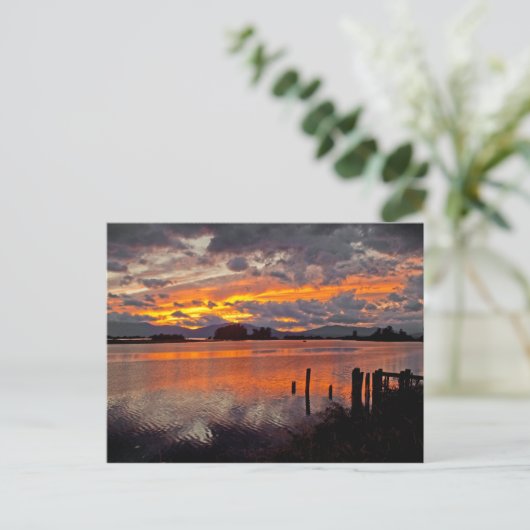 BRIEFKAART ~ "Sunset Over the Clark Fork River" (Staand voorkant)