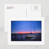 briefkaart 'Sunset Over The Docks' (Voorkant / Achterkant)