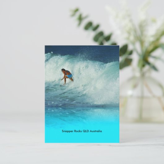 Briefkaart Surfer Girl Snapper Rocks QLD Australië (Staand voorkant)