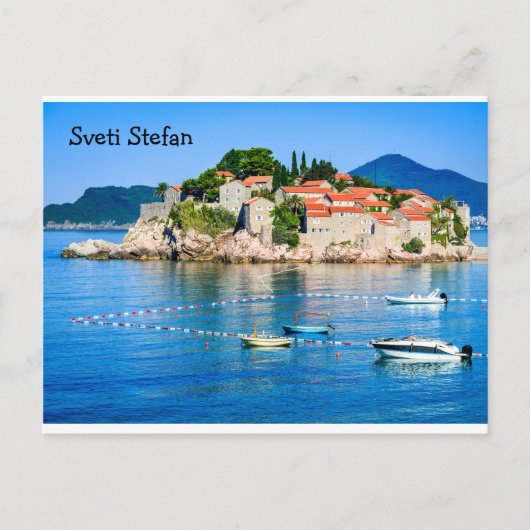 Briefkaart Sveti Stefan Budva Montenegro (Voorkant)