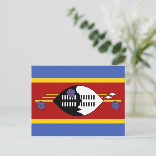 Briefkaart Swaziland-vlag (Staand voorkant)
