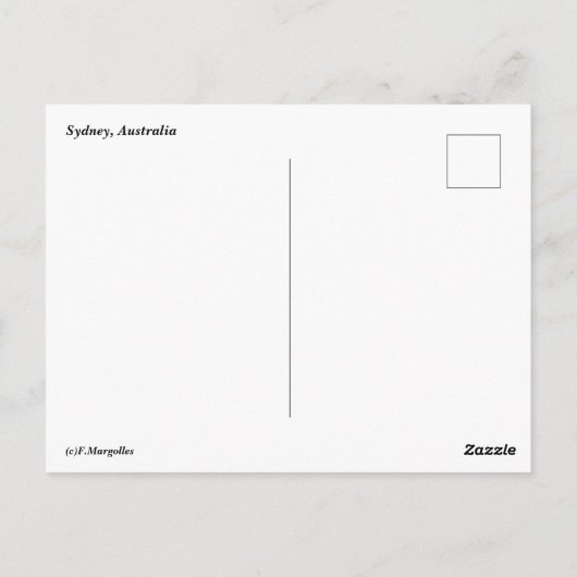 Briefkaart Sydney Harbour (Achterkant)