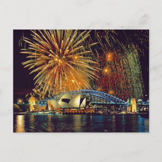 Briefkaart Sydney Opera House (Fireworks), Sydney (Voorkant)