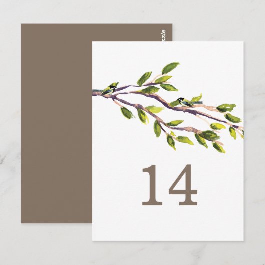 Briefkaart Tabelnummer geborstelde takken (Voorkant / Achterkant)