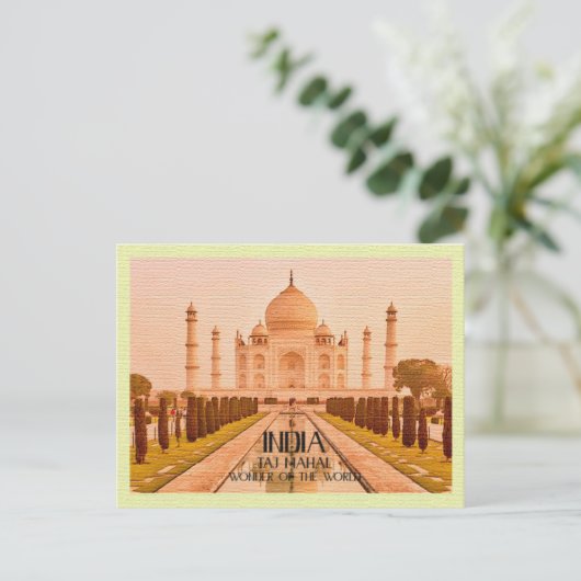  Briefkaart Taj Mahal India (Staand voorkant)