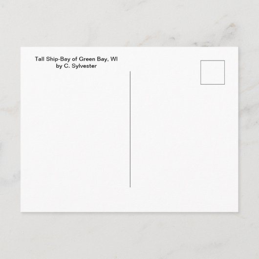 Briefkaart - Tall Ship, Bay Green Bay, WI (Achterkant)
