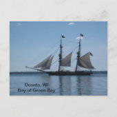 Briefkaart - Tall Ship, Bay Green Bay, WI (Voorkant)
