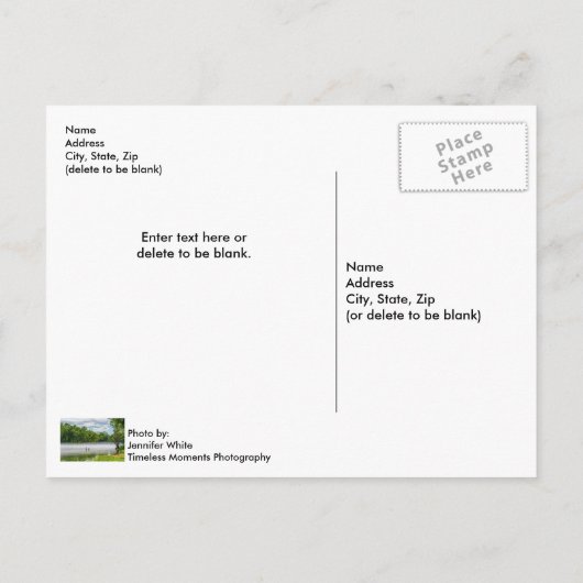 Briefkaart Taneycomo Summer Fog (Achterkant)