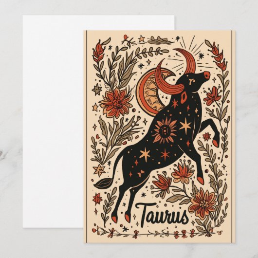 Briefkaart - Taurus Celestial Zodiac Art (Voorkant / Achterkant)
