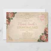 Briefkaart Tea Party Verjaardagsuitnodiging (Voorkant)