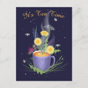 Briefkaart Tea Time Summer Flowers