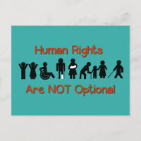 Briefkaart tegen discriminatie mensenrechten