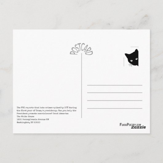 Briefkaart tegen racisme Haiku (Achterkant)