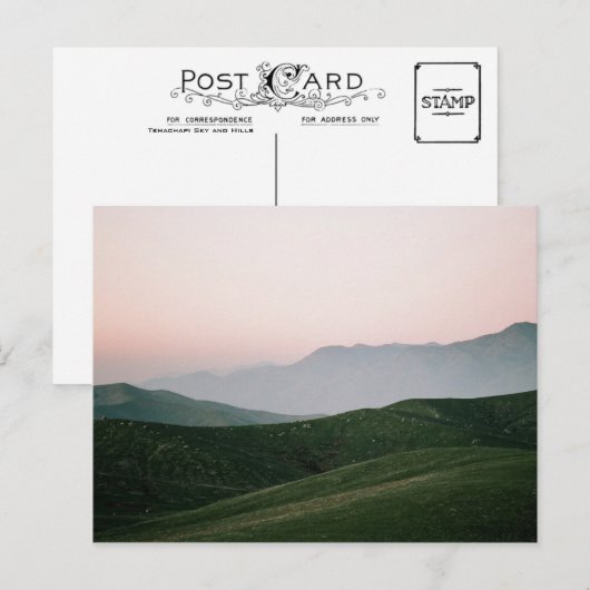 Briefkaart Tehachapi Sky en Hills (Voorkant / Achterkant)