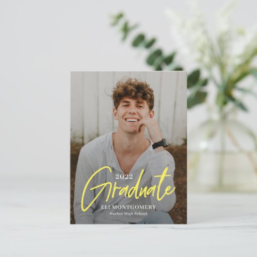 Briefkaart Tekenen Word Editable Color Afstuderen (Staand voorkant)