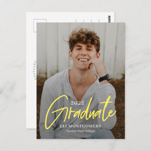 Briefkaart Tekenen Word Editable Color Afstuderen (Voorkant / Achterkant)