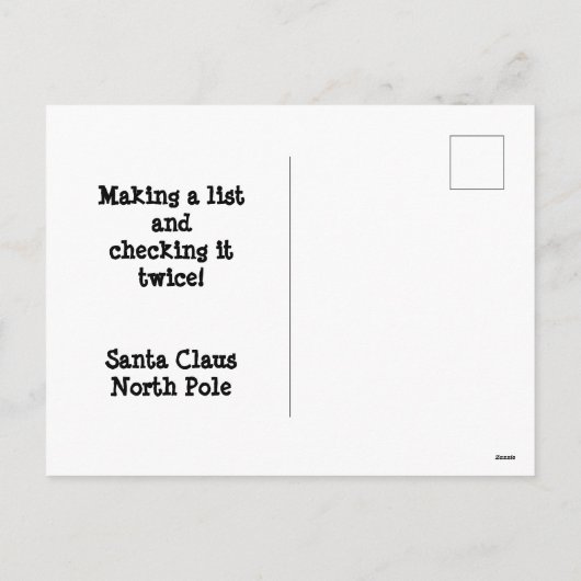 Briefkaart - Tel de dagen tot Kerstmis (Achterkant)