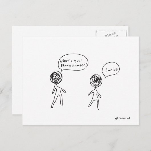 briefkaart telefoonnummer (Voorkant / Achterkant)