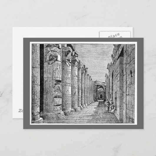 Briefkaart tempel in het oude Egypte (Voorkant / Achterkant)