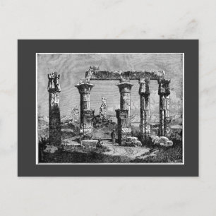 Briefkaart tempel in het oude Egypte