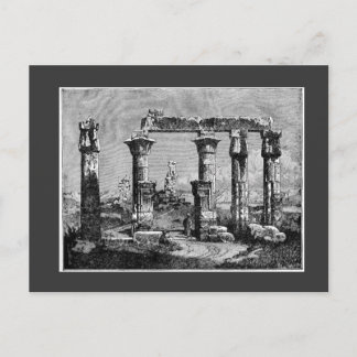 Briefkaart tempel in het oude Egypte