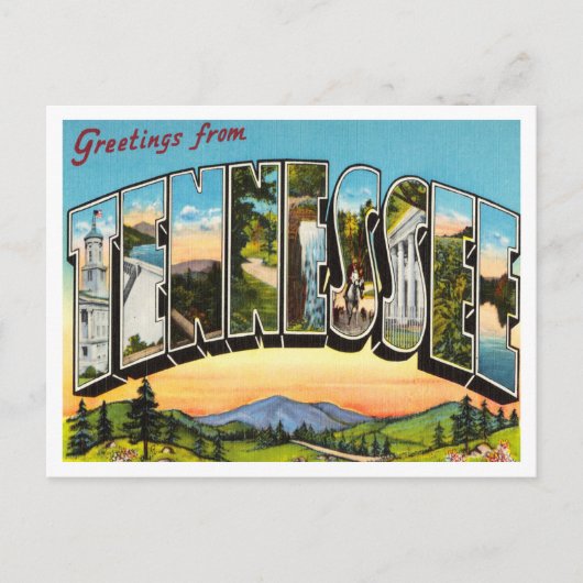 Briefkaart Tennessee Vintage Travel (Voorkant)