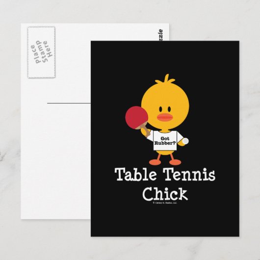 Briefkaart Tennis Chick (Voorkant / Achterkant)