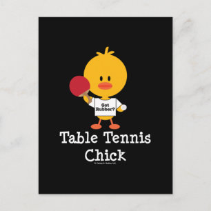 Briefkaart Tennis Chick