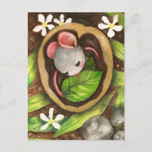 Briefkaart ter illustratie van baby-muis (Cute Ani (Voorkant)