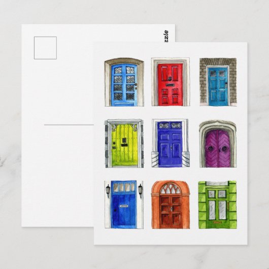 Briefkaart ter illustratie van kleurstofdeuren (Voorkant / Achterkant)