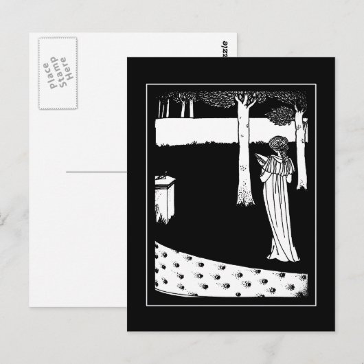  Briefkaart ter illustratie van mevrouw Beardsley (Voorkant / Achterkant)