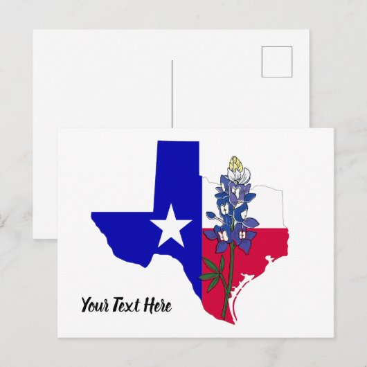 Briefkaart Texas en Bluebonnet (Voorkant / Achterkant)