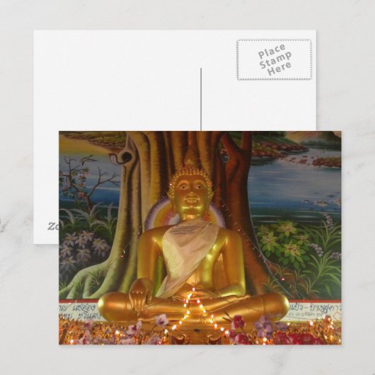 Briefkaart Thailand Buddha afbeelding zeer zeldzaa (Voorkant / Achterkant)