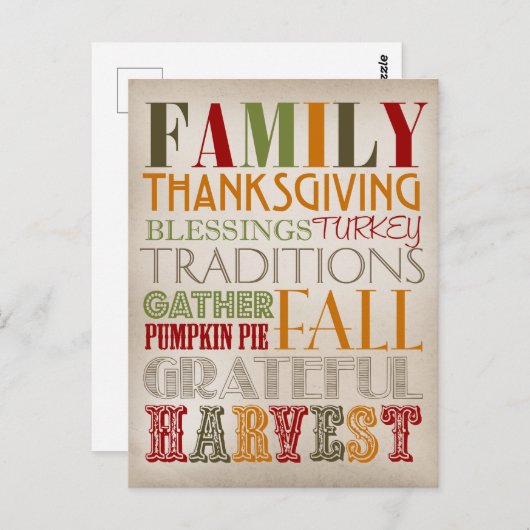 BRIEFKAART - THANKSGIVING (Voorkant / Achterkant)