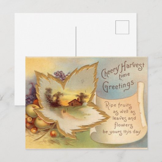  Briefkaart Thanksgiving scène (Voorkant / Achterkant)