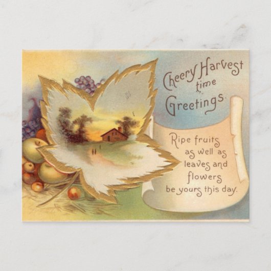 Briefkaart Thanksgiving scène (Voorkant)