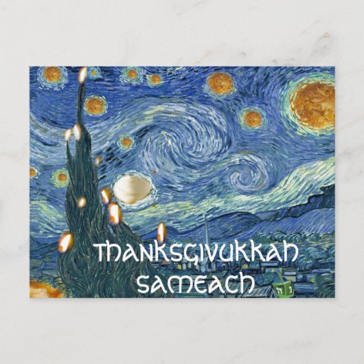 Briefkaart: Thanksgivukkah Sameach (olieachtige na Briefkaart (Voorkant)