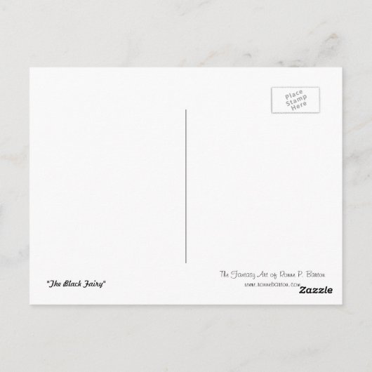 briefkaart "The Black Fairy" (Achterkant)