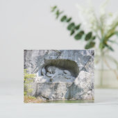 Briefkaart The Lion Monument, Lucerne, Zwitserland (Staand voorkant)