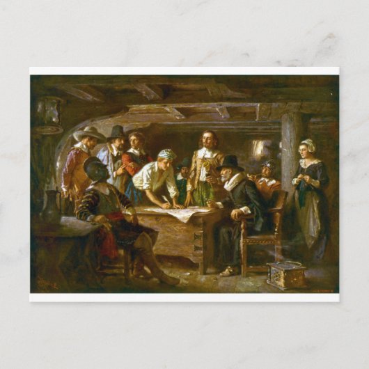 Briefkaart The Mayflower Compact 1620 Ferris (Voorkant)