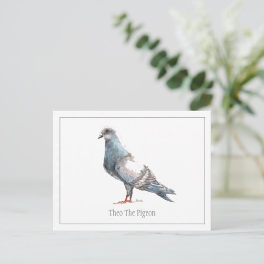 briefkaart "Theo de duif" (Staand voorkant)