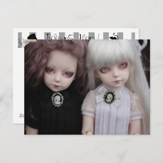 Briefkaart Thora en Rune naast elkaar (Voorkant / Achterkant)