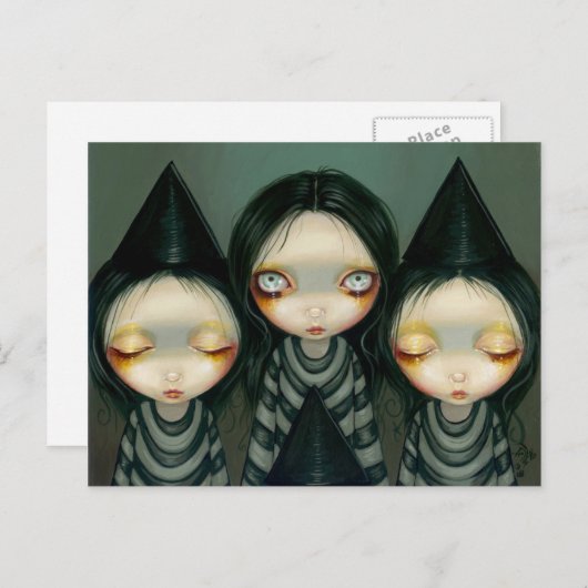 briefkaart "Three Witchy Sisters" (Voorkant / Achterkant)