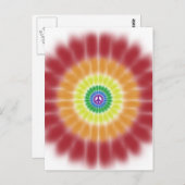 Briefkaart, Tie Dye Rainbow Peace Sign Explosion Briefkaart (Voorkant / Achterkant)